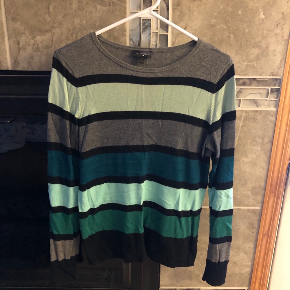 Sweater with multi-color stripes